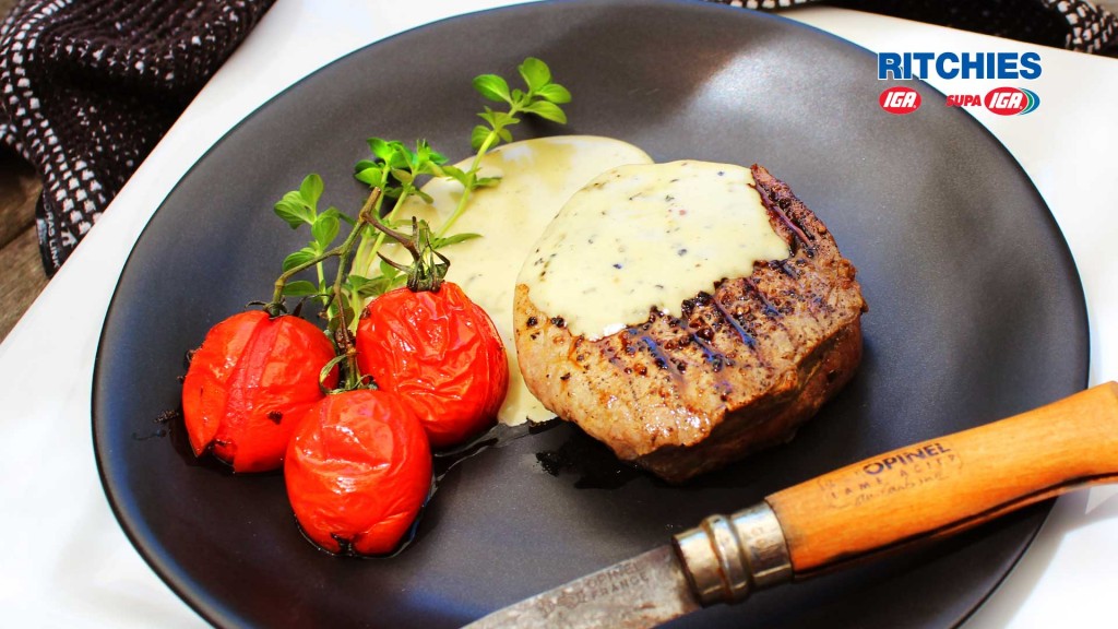 Eye Fillet steak with blue cheese sauce