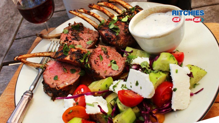 Rack of lamb with lemon thyme and mint