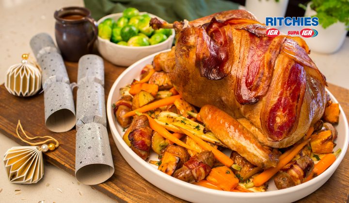 roast brined turkey with pork lemon and herb stuffing